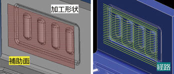 図6 アンダーカット形状の仕上げ経路作成