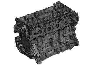 MZR2500cc 直列4気筒エンジン シリンダーヘッドとシリンダーブロックのメッシュデータ